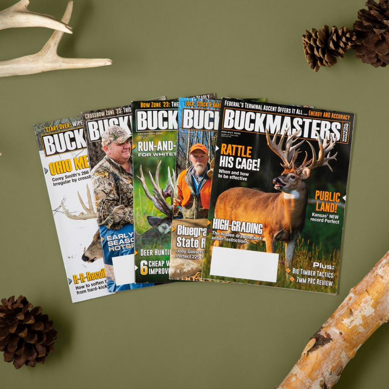 Buckmasters Split Original Realtree Pattern/Black Hat, a decal and 1 year of Buckmasters Magazine