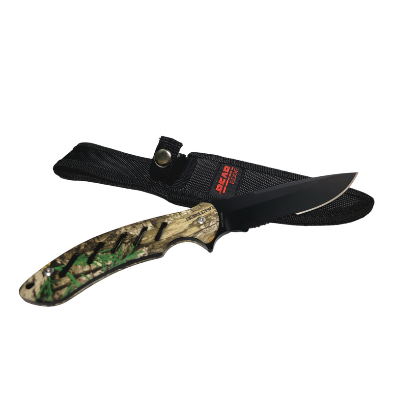 Bear and Son 9-3/4″ Large Brisk Black Blade Real Tree Edge Camo Fixed Blade