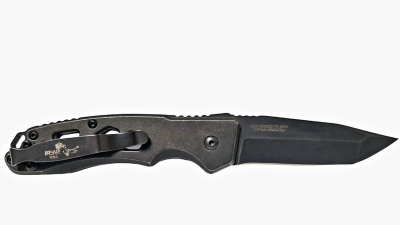 Bear & Son 4" Titanium Handle Automatic Stonewash