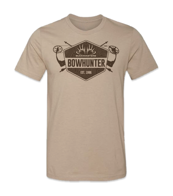 Buckmasters "BOWHUNTER" Heather Tan Short Sleeve Tee