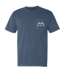 Buckmasters "ON THE ROAD" Blue Jean Comfort Color Short Sleeve Pocket Tee