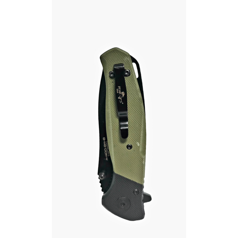 Bear & Son 4 1/4" Bear Swipe IV Black & Green G10 w/Black Finish Blade A-400-B4-B