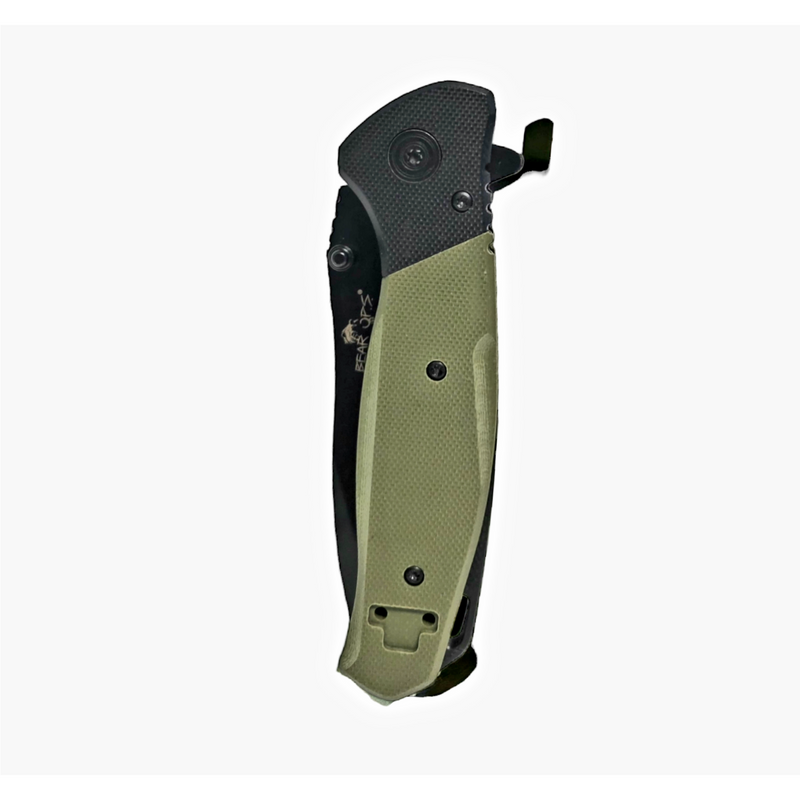 Bear & Son 4 1/4" Bear Swipe IV Black & Green G10 w/Black Finish Blade A-400-B4-B