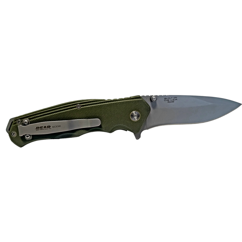 Bear and Son 4 1/2" OD Green G10 Sideliner with Trigger and Ball Bearing Washers