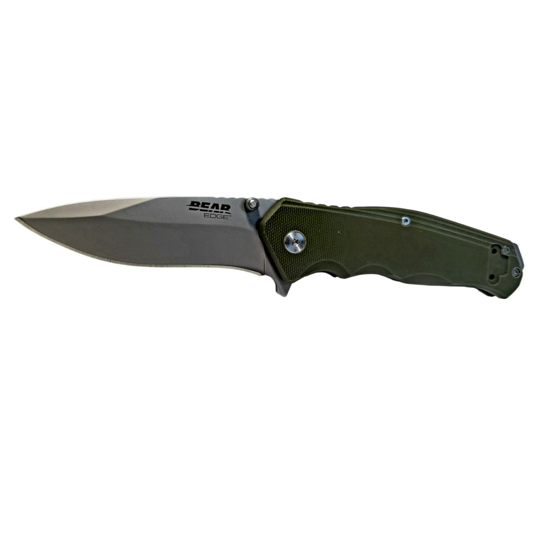 Bear and Son 4 1/2" OD Green G10 Sideliner with Trigger and Ball Bearing Washers