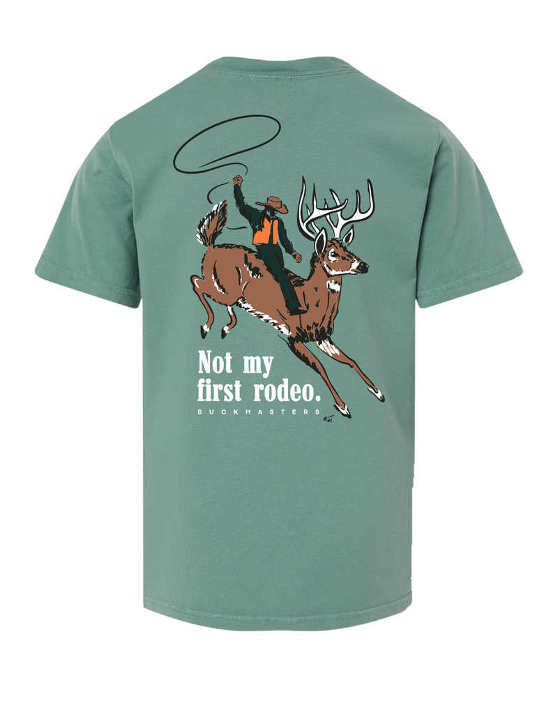 Buckmasters "Not My First Rodeo" Youth Short Sleeve Tee Green