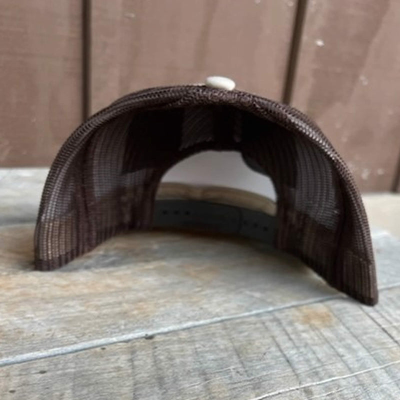 Khaki and Coffee Throwback Logo Adjustable Hat
