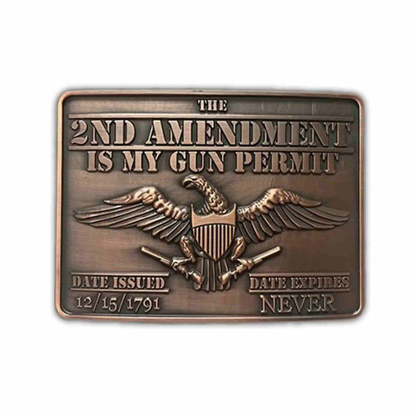 2nd Amendment Rose Colored Belt Buckle